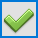 Icono pequeno de un check verde sobre fondo azul claro (confirmacion/validacion).