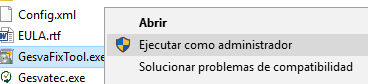 Dialogo de GesvaFixTool. Titulo: 'GesvaFixTool'. Mensaje: 'This tool will look for problems in GESVATEC and will attempt to fix them. Continue?' Botones: Yes, No.